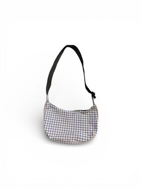 Baggu Pansy Blue Gingham Medium Nylon Crescent Bag Urban Outfitters Exclusive UO